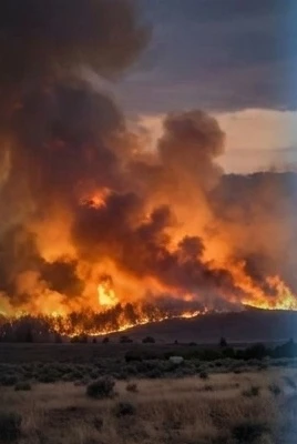 Illustration of a wildfire